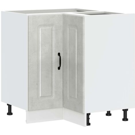 vidaXL Mobile Base ad Angolo Cucina Kalmar Grigio Cemento Truciolato