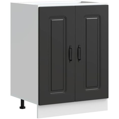 vidaXL Mobile base lavello Kalmar Nero 60x46x81,5 cm in Truciolato