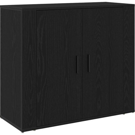 vidaXL Mobile Buffet Rovere nero 80 x 33 x 70 cm Legno multistrato
