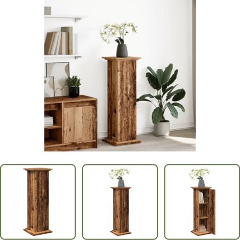 vidaXL Mobile con ante -  Espositore con Portaoggetti Legno Antico 31x30x90 cm Truciolato