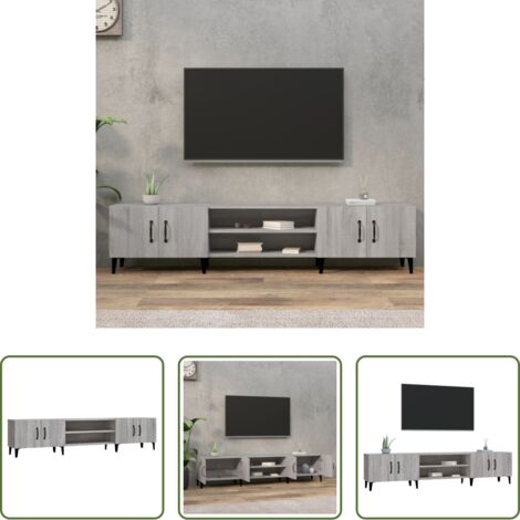 vidaXL Mobile con ante -  Mobile TV Grigio Sonoma 180x31,5x40 cm in Legno Multistrato