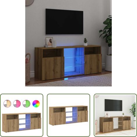 vidaXL Mobile con LED -  Mobile Porta TV con LED Artigianale 120x30x50 cm Multistrato