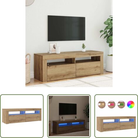 vidaXL Mobile con LED -  Mobile Porta TV con LED Artigianale 120x35x40 cm Multistrato