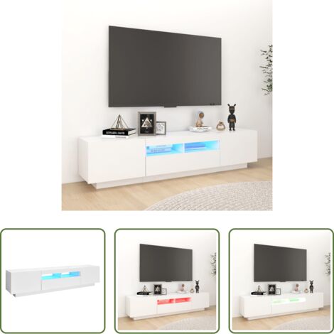 vidaXL Mobile con luci LED -  Mobile Porta TV con Luci LED Bianco 180x35x40 cm