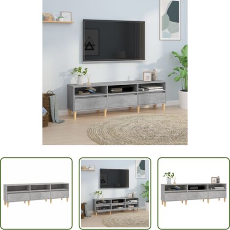 vidaXL Mobile con ripiani -  Mobile TV Grigio Cemento 150x30x44,5 cm Legno Multistrato