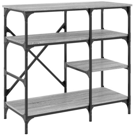 vidaXL Mobile Cucina Grigio Sonoma 90x40x84 cm Multistrato e Metallo