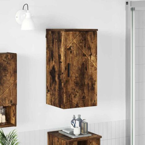 vidaXL Mobile da Bagno con archiviazione Rovere fumé 30 x 31,5 x 61 cm