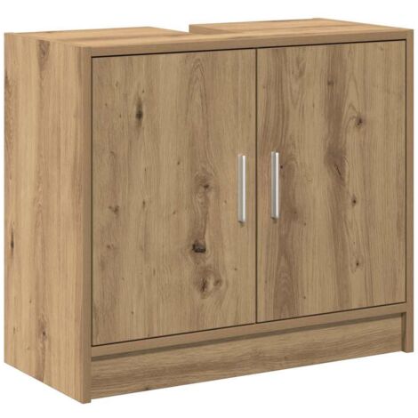 vidaXL Mobile da Bagno con porta Rovere artigianale 63 x 29 x 55 cm