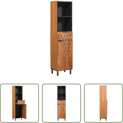 vidaXL Mobile da bagno con scaffale -  Mobile da Bagno con lo scaffale Marrone 38 x 33 x 160 cm