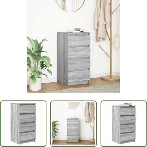 vidaXL Mobile da bagno -  Credenza Grigio Sonoma 37,5x35x76 cm in Legno Multistrato