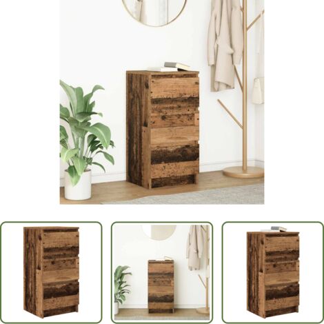vidaXL Mobile da bagno -  Credenza Legno Antico 37,5x35x76 cm in Legno Multistrato