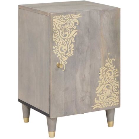 vidaXL Mobile da Bagno Grigio 38 x 33 x 58 cm Legno massello di mango
