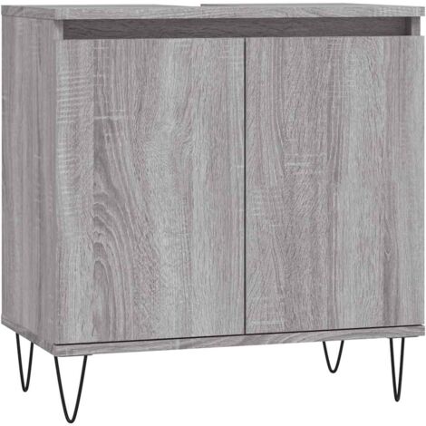vidaXL Mobile da Bagno Grigio Sonoma 58x33x60 cm in Legno Multistrato
