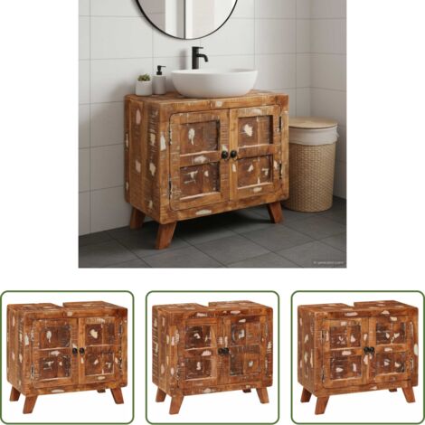 vidaXL Mobile da Bagno in Legno di Recupero -  Mobile da Bagno Legno di recupero solido e legno ingegnerizzato