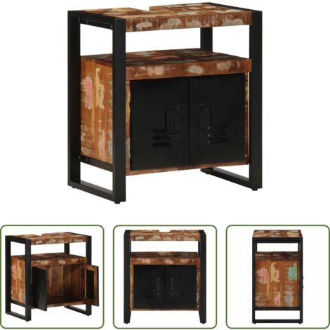 vidaXL Mobile da bagno in legno di teak -  Mobile da Bagno 55x35x60 cm in Legno Massello di Recupero