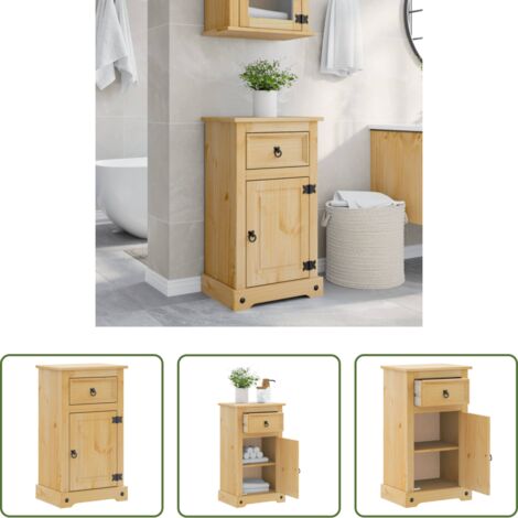vidaXL Mobile da bagno in pino -  Mobile da Bagno Corona 45x33x80 cm in Legno Massello di Pino