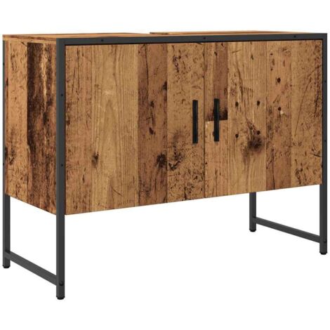 vidaXL Mobile da Bagno Legno Antico 80x33x60 cm in Truciolato