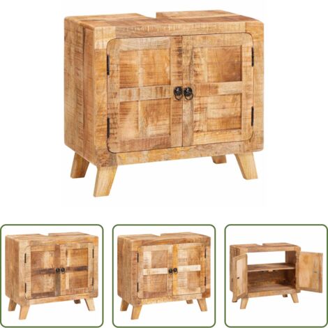 vidaXL Mobile da Bagno Marrone -  Mobile da Bagno Legno di mango massello e legno ingegnerizzato
