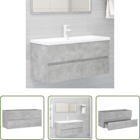 vidaXL Mobile da bagno -  Mobile Lavabo Grigio Cemento 100x38,5x45cm in Legno Multistrato