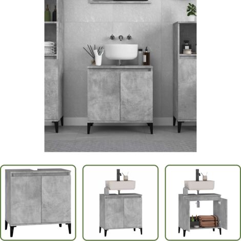 vidaXL Mobile da bagno -  Mobile Lavabo Grigio Cemento 58x33x60 cm in Legno Multistrato
