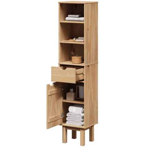 vidaXL Mobile da Bagno OTTA 35x30x159 cm in Legno Massello di Pino