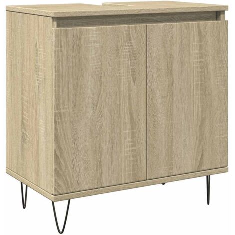 vidaXL Mobile da Bagno Rovere Sonoma 58x33x60 cm in Legno Multistrato
