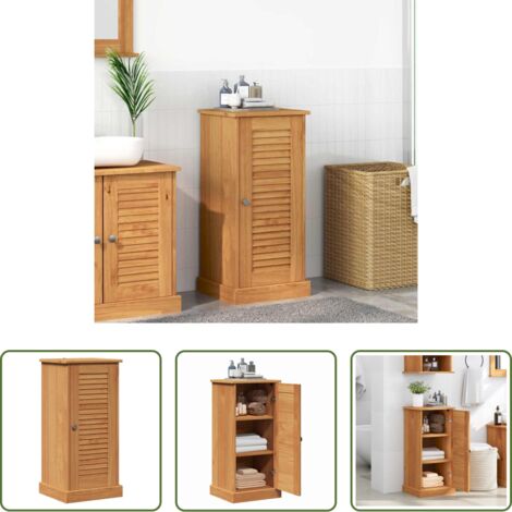 vidaXL Mobile da bagno rustico -  Mobile da Bagno VIGO Marrone e Marrone Miele 37,5 x 34 x 80 cm