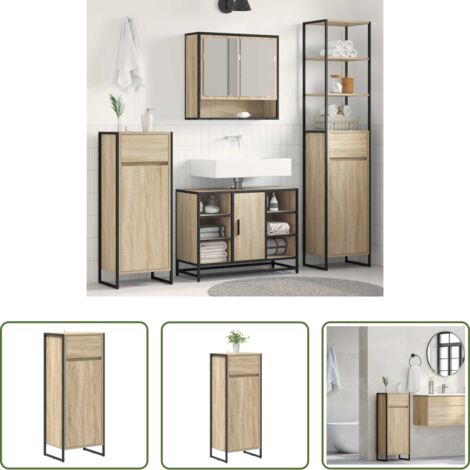 vidaXL Mobile da bagno Sonoma -  Mobile da Bagno Sonoma 40 x 30 x 100 cm Legno multistrato