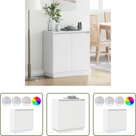 vidaXL Mobile da buffet -  Madia LED con porta Bianco 71 x 34,5 x 75 cm Legno multistrato