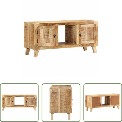vidaXL Mobile da camera -  Mobile Porta TV 105x46x32 cm in Massello di Mango Grezzo