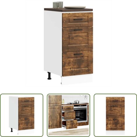 vidaXL Mobile da cucina -  Base da Cucina Porto Rovere Fumo in Legno Multistrato