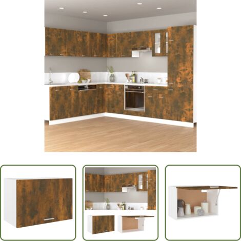 vidaXL Mobile da cucina con scomparto -  Mobile Pensile “Lyon” Rovere Fumo 60x31x40 cm in