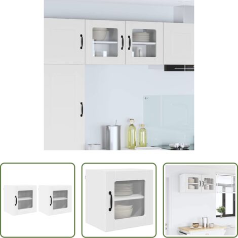 vidaXL Mobile da cucina -  Mobile da cucina 2 pcs Bianco 40 x 31 x 40 cm Legno multistrato