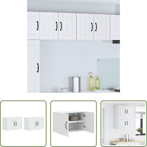 vidaXL Mobile da cucina -  Mobile da cucina 2 pcs Bianco 60 x 31 x 40 cm Legno multistrato