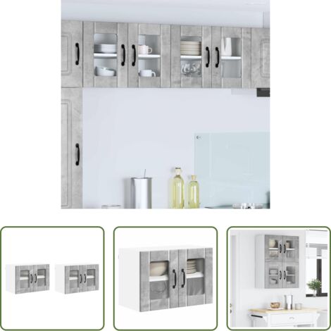 vidaXL Mobile da cucina -  Mobile da cucina 2 pcs Grigio cemento 60 x 31 x 40 cm