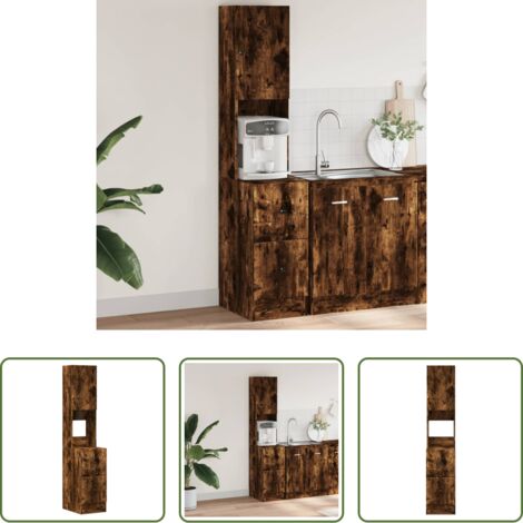 vidaXL Mobile da cucina -  Mobile da Cucina Rovere Fumo 35x50x180 cm Legno Multistrato