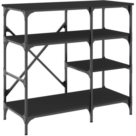 vidaXL Mobile da Cucina Nero 90x40x84 cm Legno Multistrato e Metallo