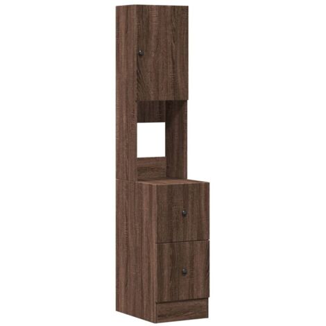 vidaXL Mobile da Cucina Rovere Marrone 35x50x180 cm Legno Multistrato