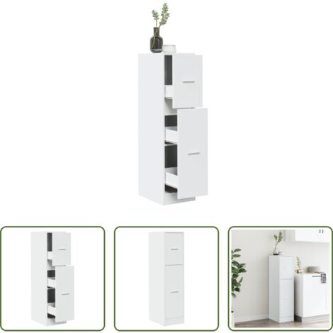 vidaXL Mobile da farmacia -  Armadietto da Farmacia Bianco 30x41x118 cm in Truciolato