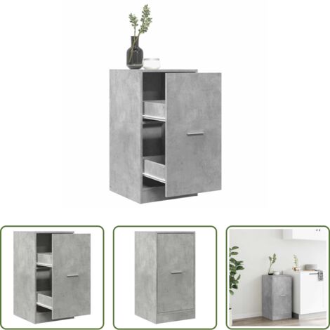 vidaXL Mobile da farmacia -  Armadietto da Farmacia Grigio Cemento 40x41x77,5 cm Truciolato