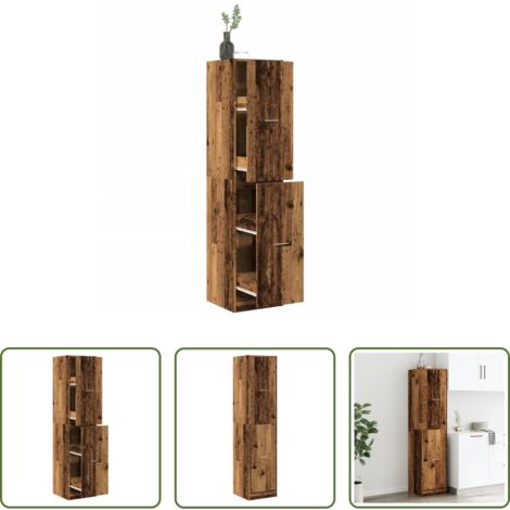 vidaXL Mobile da farmacia -  Armadietto da Farmacia Legno Vecchio 40x41x174,5 cm Truciolato