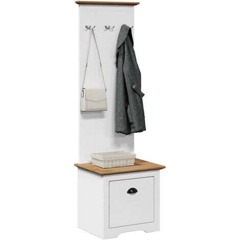 vidaXL Mobile da Ingresso con Ganci BODO Bianco e Marrone 50x40x157 cm