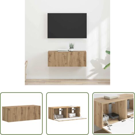 vidaXL Mobile da parete -  Mobile TV da parete 2 pcs Rovere Artigianale 60 x 31 x 29.5 cm