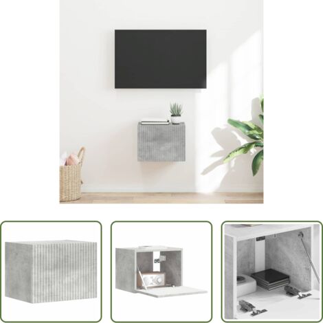 vidaXL Mobile da parete -  Mobile TV da parete Calcestruzzo 60 x 31 x 29.5 cm