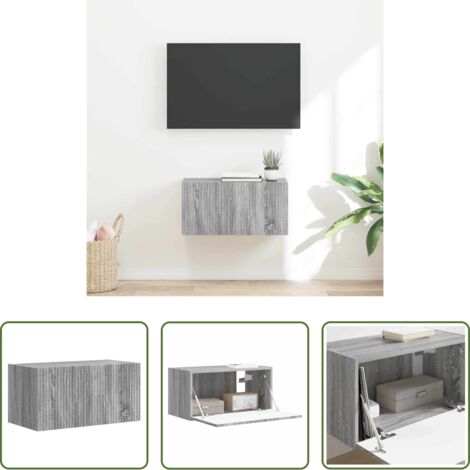vidaXL Mobile da parete -  Mobile TV da parete Grigio Sonoma 60 x 31 x 29.5 cm