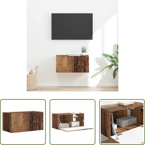 vidaXL Mobile da parete -  Mobile TV da parete Legno vecchio 60 x 31 x 29.5 cm