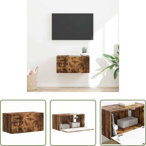 vidaXL Mobile da parete -  Mobile TV da parete Rovere fumé 60 x 31 x 29.5 cm