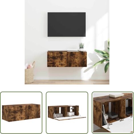 vidaXL Mobile da parete -  Mobile TV da parete Rovere fumé 60 x 31 x 29.5 cm