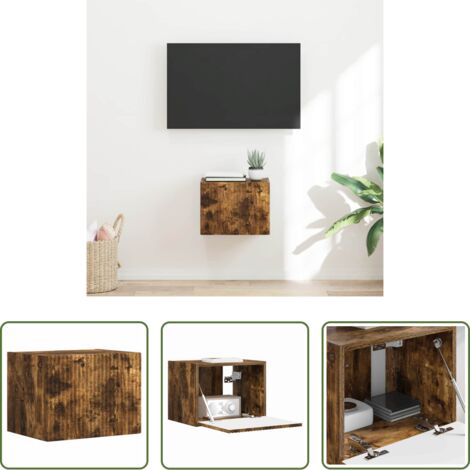 vidaXL Mobile da parete -  Mobile TV da parete Rovere fumé 60 x 31 x 29.5 cm