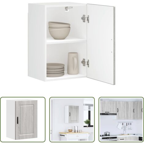 vidaXL Mobile da parete -  Pensile da Cucina Porto Grigio Sonoma in Legno Multistrato